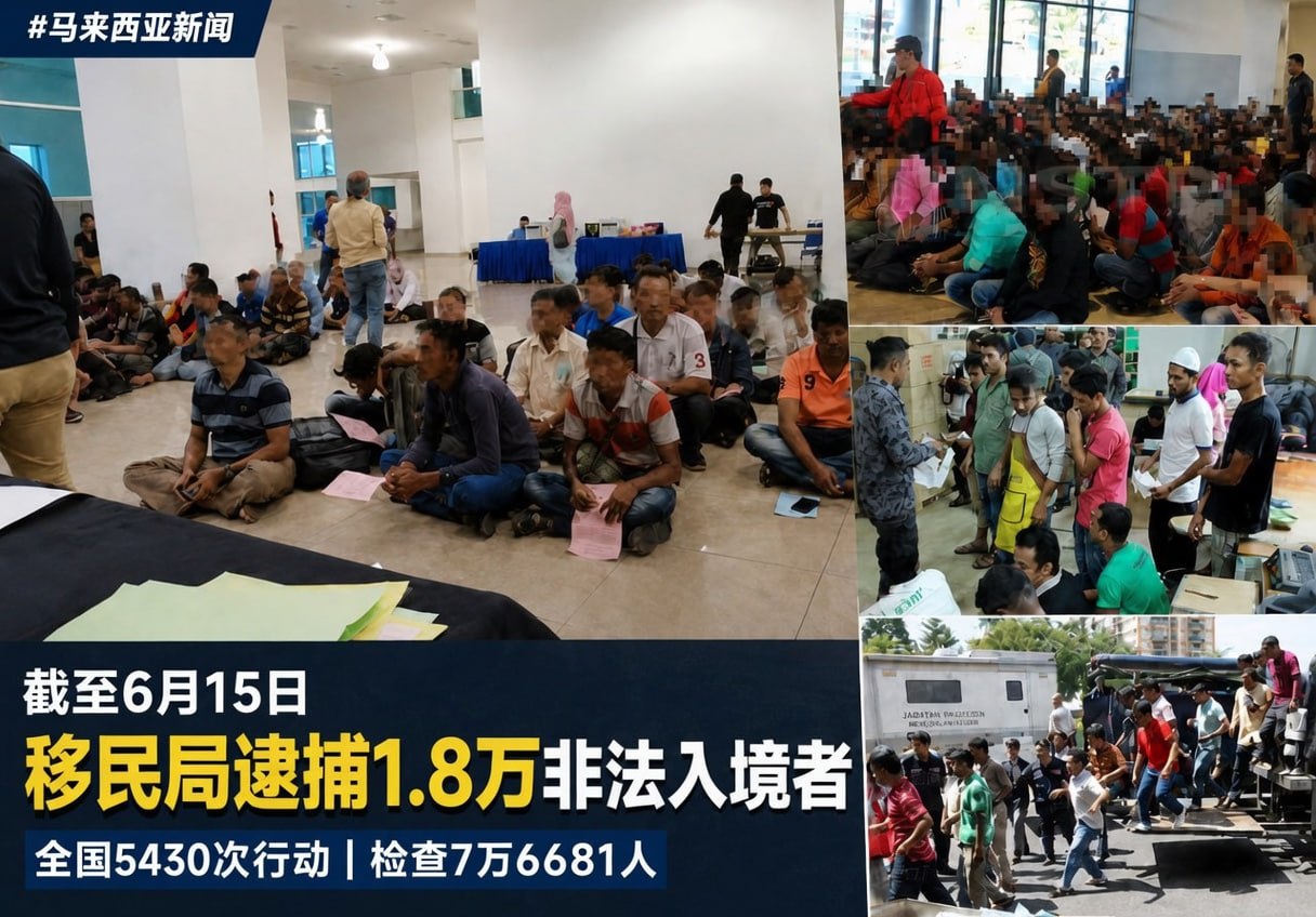马来西亚新闻 移民局半年执法5430次,逮捕逾1.8万名非法入境者