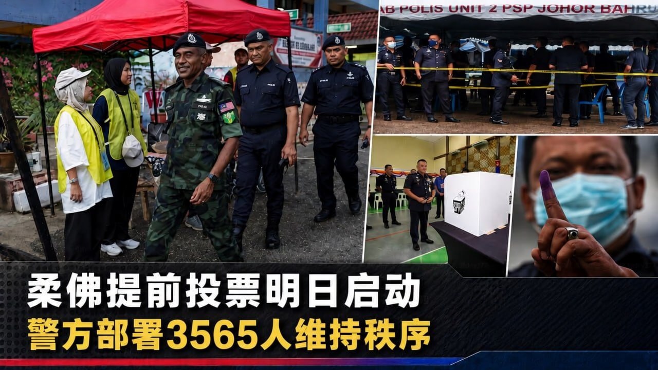 马来西亚新闻 柔佛提前投票明日启动,警方出动3565人维持秩序