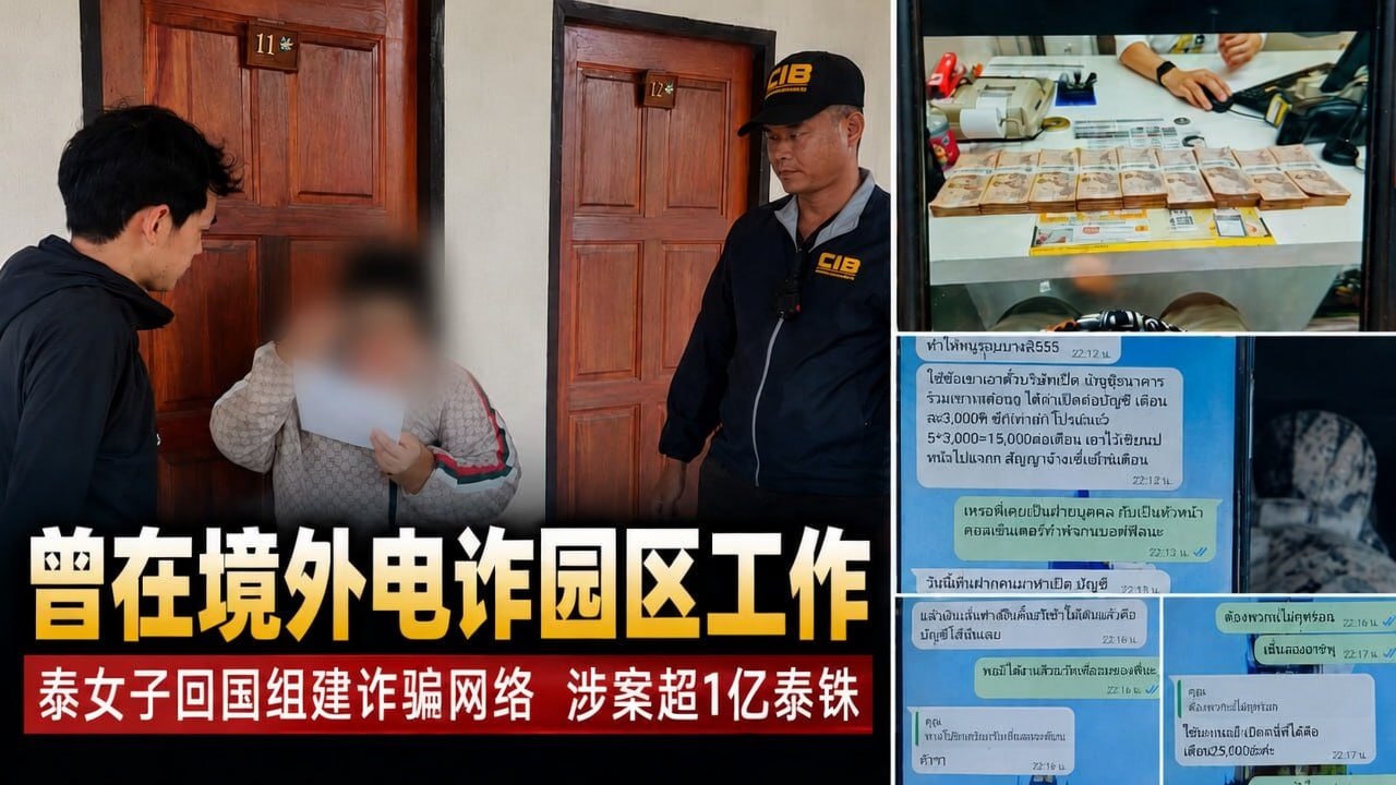 泰国新闻 曾在境外电诈园区工作,泰女子回国后组建诈骗网络,涉案金额超1亿泰铢
