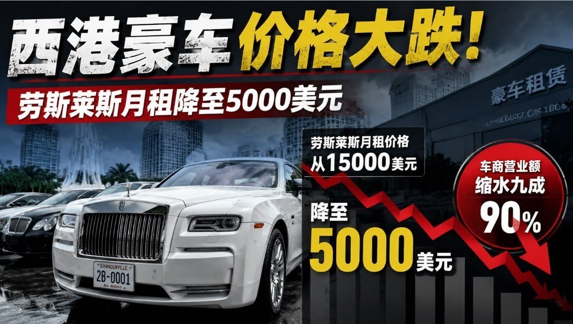 西港豪车价格大跌:劳斯莱斯月租降至5000美元,车商营业额缩水九成