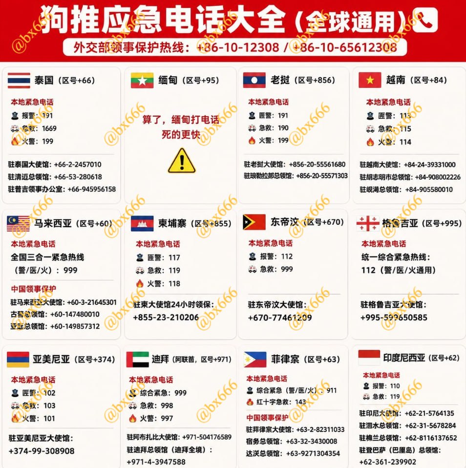 狗推应急电话大全