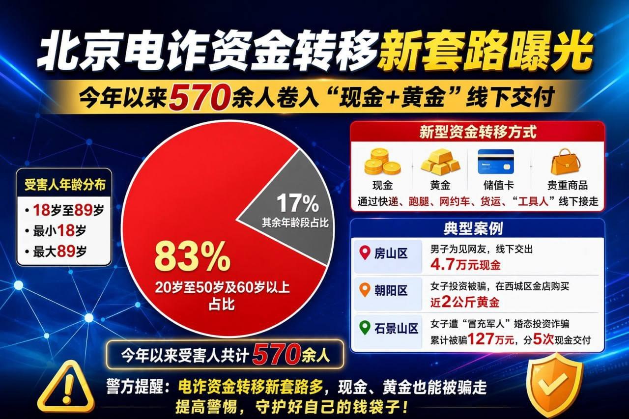 国内新闻 北京电诈资金转移出现新套路,570余人卷入“现金+黄金”线下交付