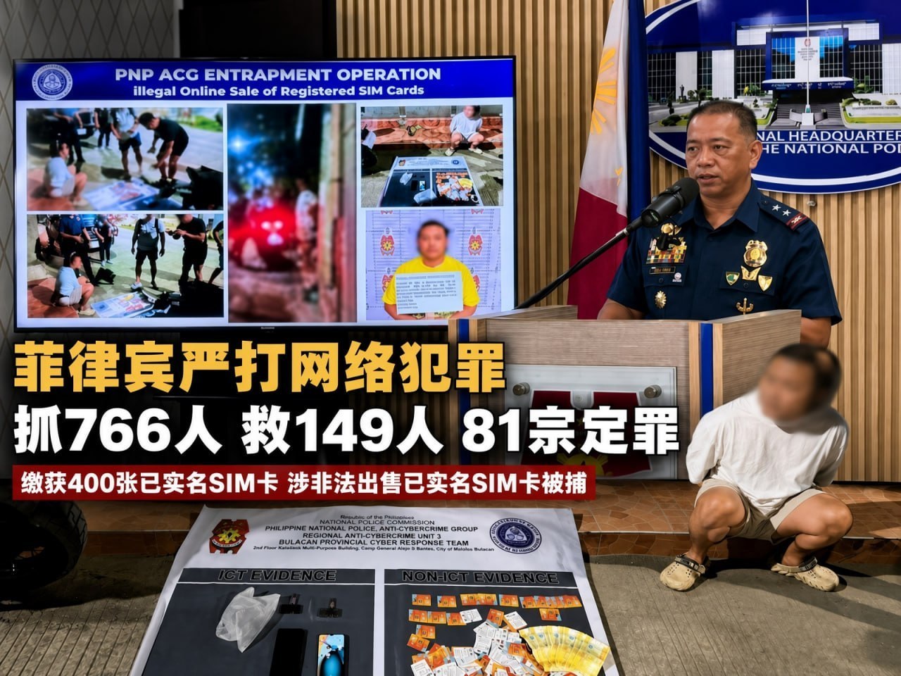 菲律宾资讯:严打网络犯罪:前7个月抓766人、救149人,81宗案件定罪