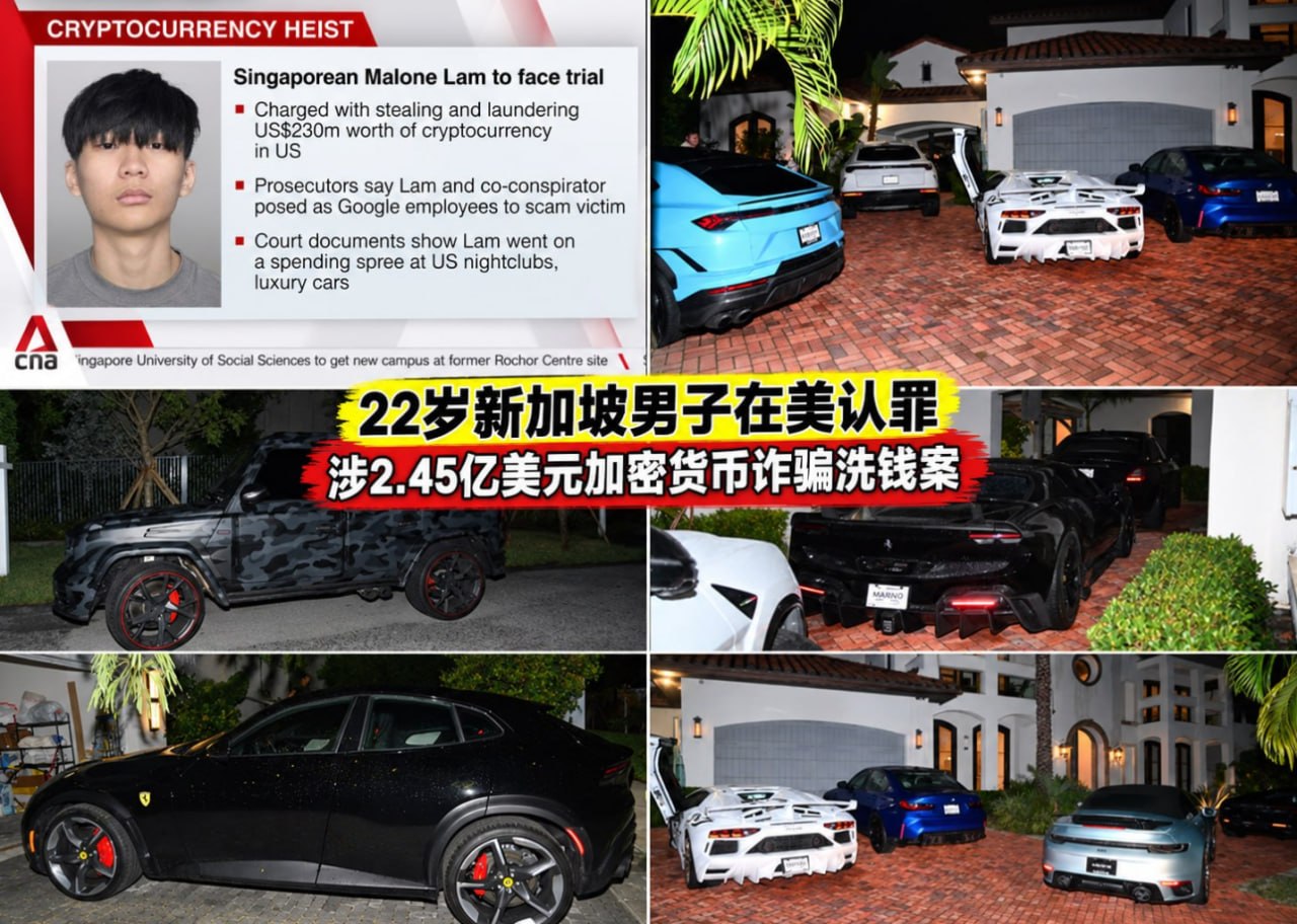 22岁新加坡男子马龙·林在美认罪,跨国团伙盗洗超2.45亿美元加密货币