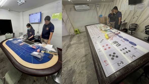 清迈两家地下赌场遭同步突袭,百余名赌客被抓、查扣逾200万泰铢