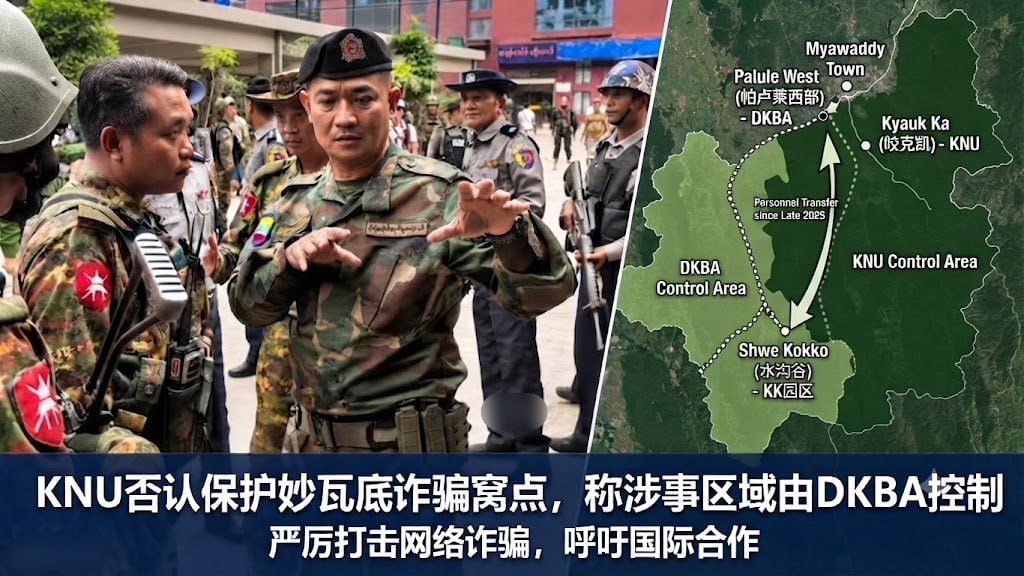 缅甸资讯:KNU否认保护妙瓦底诈骗窝点,称涉事区域由DKBA控制