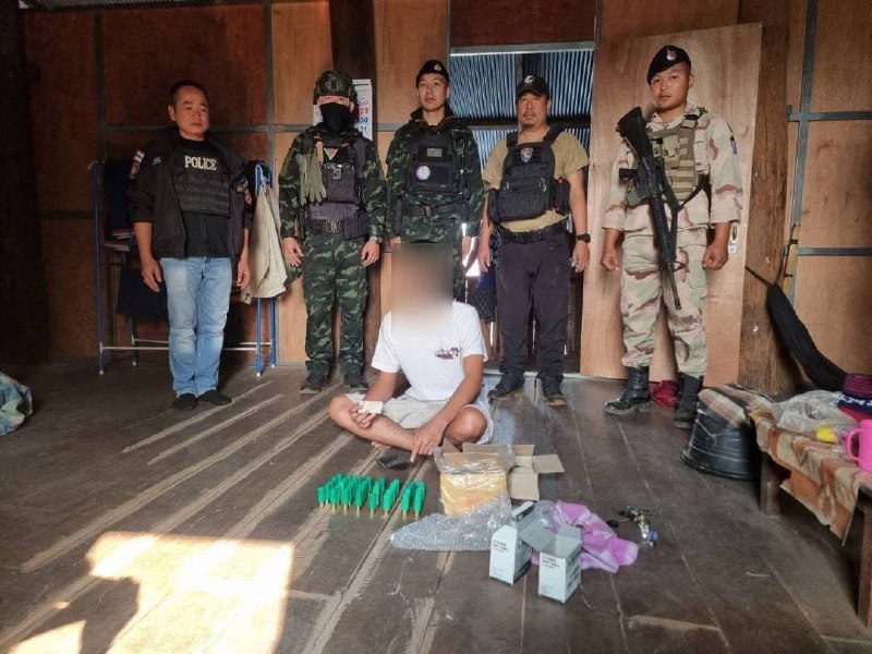 达克府移民局逮捕缅甸籍毒贩 查获海洛因及弹药
