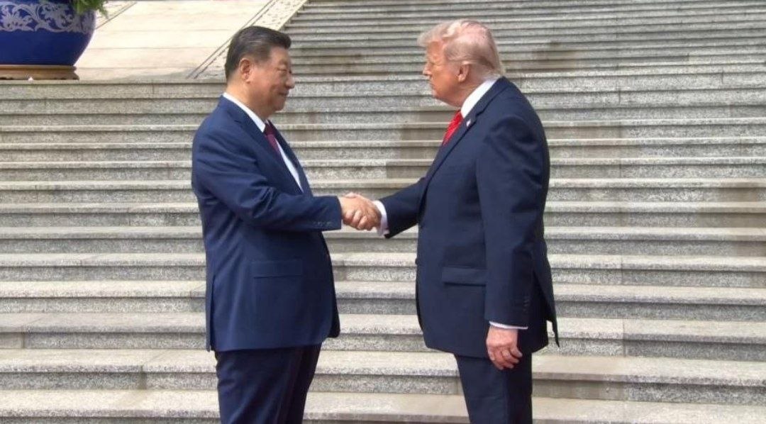 习近平和特朗普在北京天坛展开双边会谈