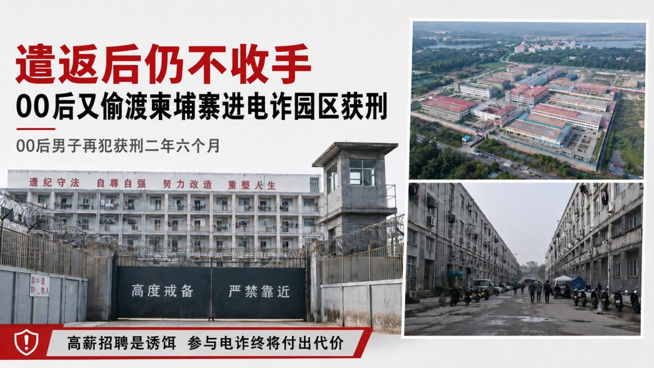 国内资讯:从缅甸遣返后仍不收手,00后又偷渡柬埔寨进电诈园区获刑