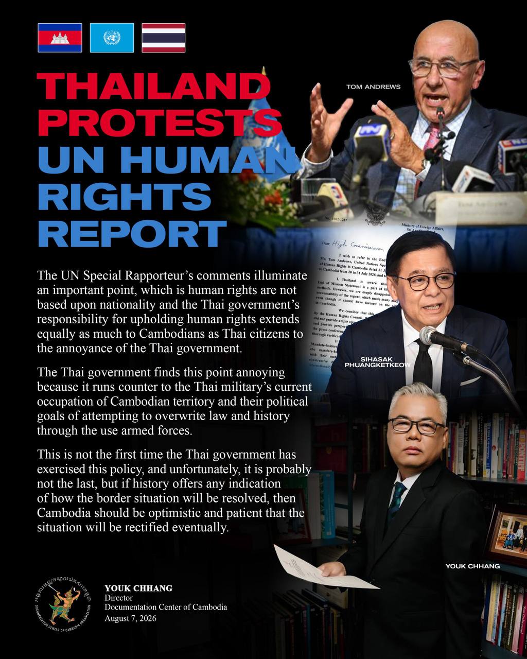 泰国抗议联合国人权相关报告