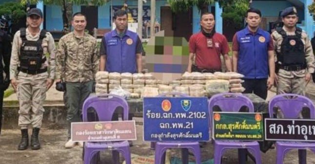 泰国警方突袭逮捕‘地方行政组织议会主席’头目运毒车队,缴获40万粒摇头丸